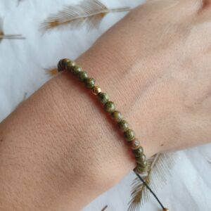 Bracelet macramé unakite